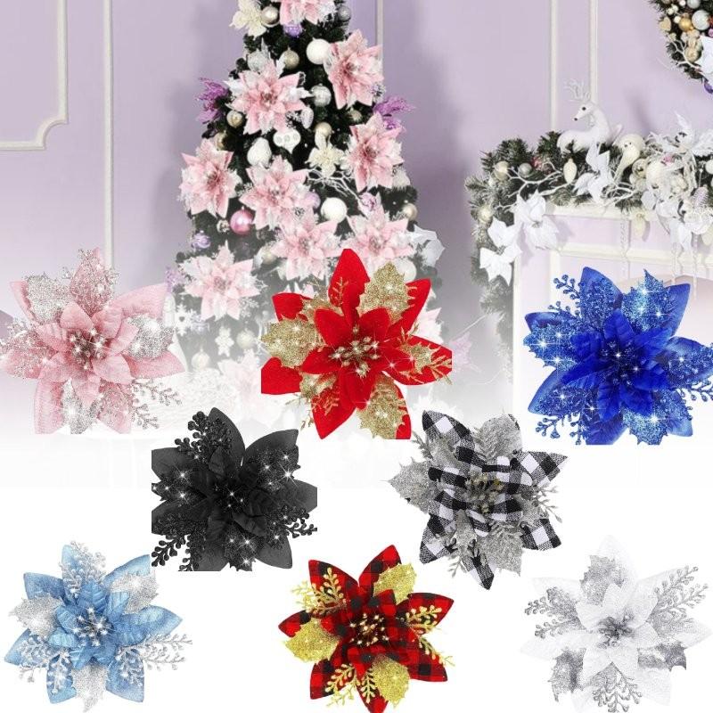Christmas Flower Tree Garland Xmas Wreath Fireplace Door Decor Room Ornament