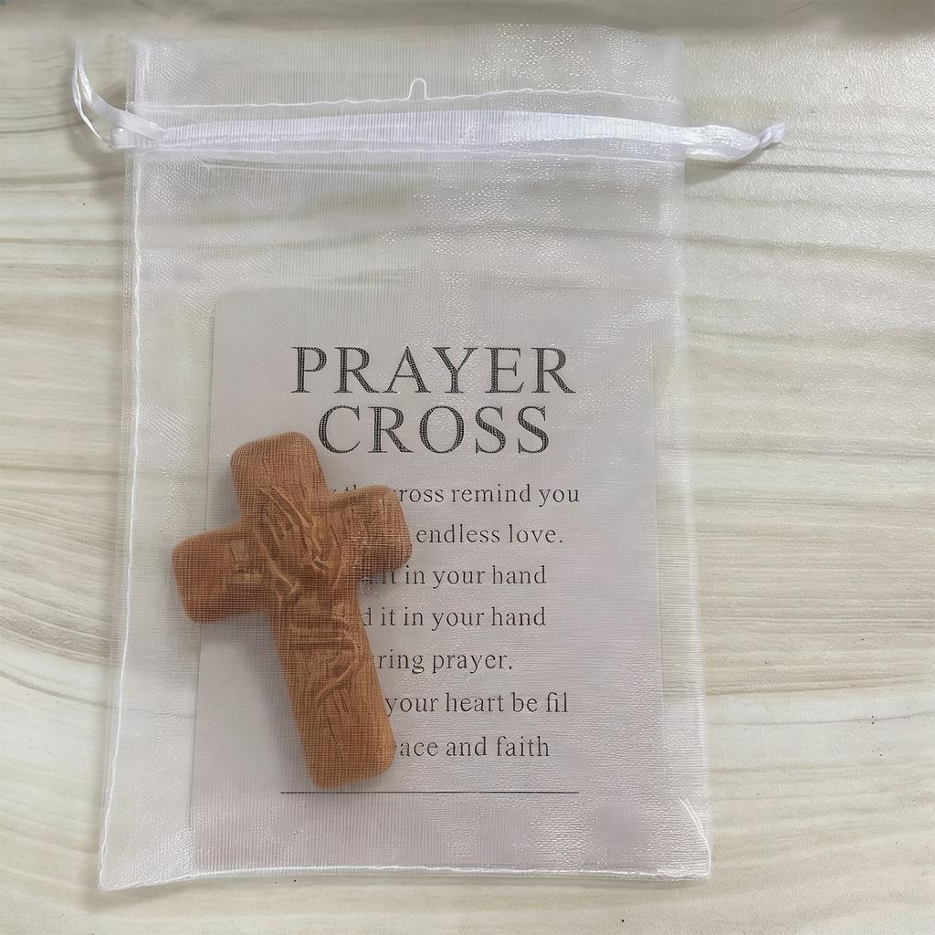 Cross Gift Handheld Comfort Inspirational Reminder, Spiritual Wooden With Pocket For Encouragement & Thoughtful Christians Gifts