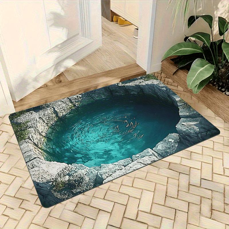 Deep Sea Secret Garden Living Room Rug Rock Pattern Non-slip Water Absorbent Entrance Hall Home Decor
