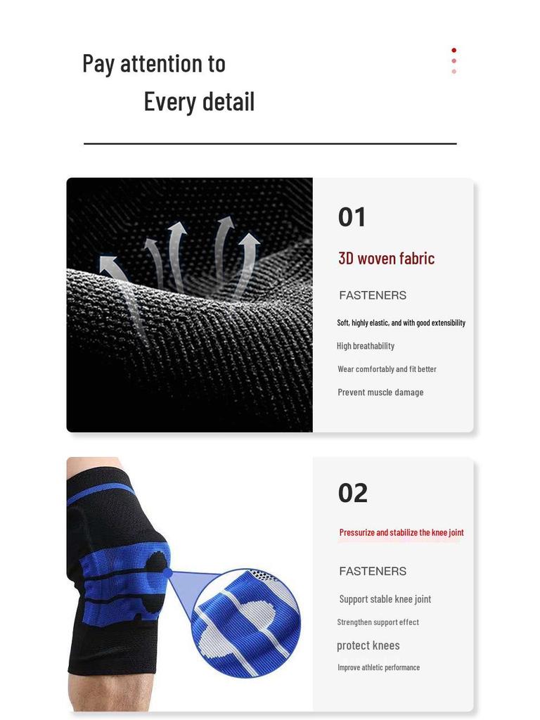 Silicone Spring Support Knee Pad for Sports: Cycling, Basketball, Mountaineering, Running, Fitness