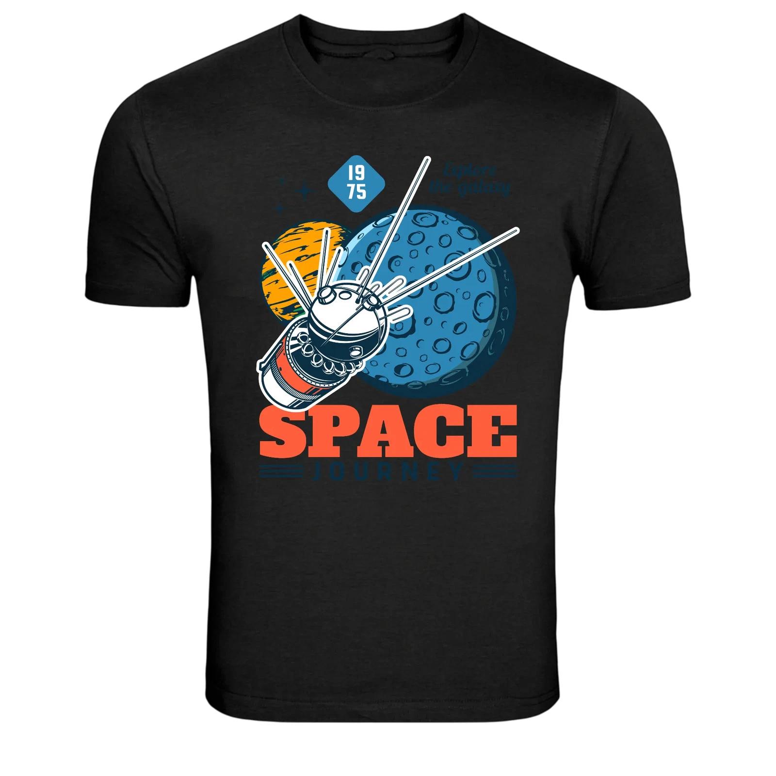 Space Journey Satellite Orbit Graphic T Shirt Galaxy 4XL