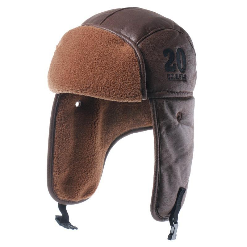 Lei Feng Hat Men's Korean Version Letters Warm Cotton Hat Outdoor Cold Protection Northeast Thickened Velvet Female Winter Youth Riding Bike