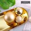 Festive Frosted Gold & Silver Ball Cake Decoration - Christmas & Birthday Iridescent Ornaments Topper