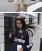 Women's Oversized American Retro Pullover - Trendy Heavyweight Sweatshirt for Spring & Autumn