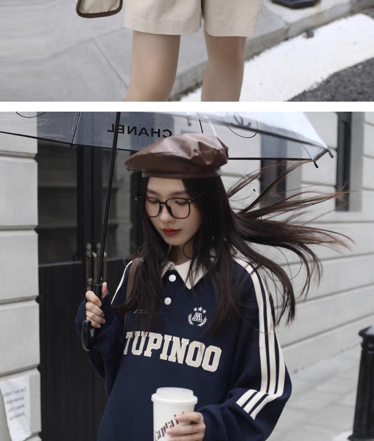 Women's Oversized American Retro Pullover - Trendy Heavyweight Sweatshirt for Spring & Autumn