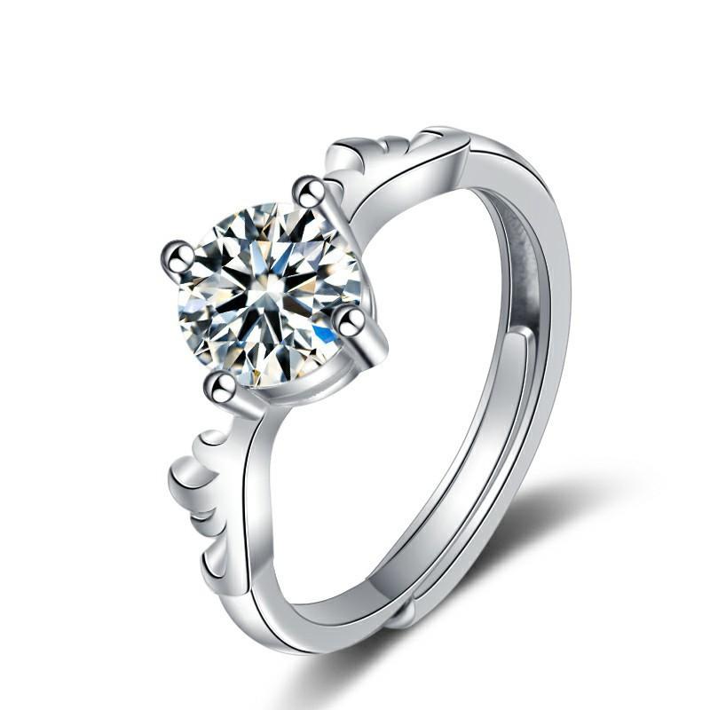 925 Sterling Silver Forest Style Deer Moissanite One Deer with You Ring for Women Ins Minimalist Antler Index Finger Ring Wholesale opening adjustable белого золота