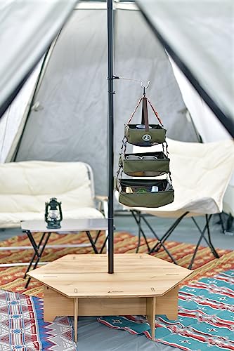 Captain Stag (CAPTAIN STAG) Car Accessories, Outdoor Dry Net, Hanging Storage, Mesh Box, 3-Piece Set, Olive, Beyond Storage UP-1075