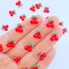50 Stück Niedliche Mini-Frucht Rote Kirsche Nagelkunst Harz Designer Anhänger DIY Basteln Für Nagel 3D Dekorationen Schmuck