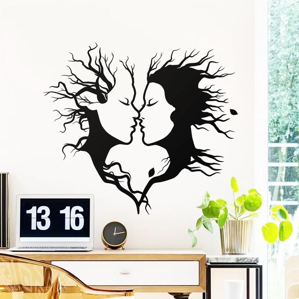 Black & White Art Stickers: Self-Adhesive Beautification for Bedroom, Living Room, Ceiling Decor