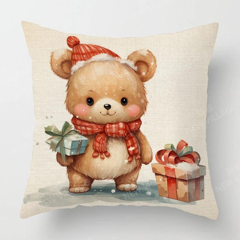 Dekoratives Kissen Wohnzimmerdeko Sofakissenbezug 40*40 40x40cm 60x60cm 45x45cm 50x50cm Pflanze Winter Frohe Weihnachten