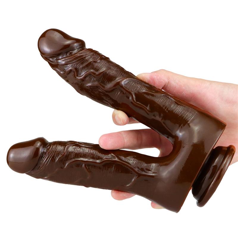 Zwei-zinkiger Simulations-Dildo Anal-Plug Masturbationsgerät Weiblicher Hinterhof Anal-Plug Dildo Erwachsenenprodukte
