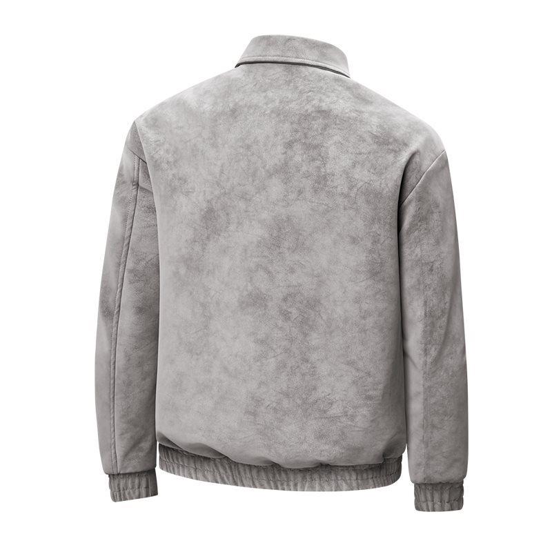 Trendy Men's Plus Size Retro Leather Jacket - Spring/Autumn Casual Lapel