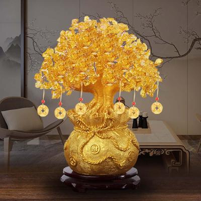 Money Tree Statue ,Lucky Figurine, Ornament Wealth Sculpture for Study Room