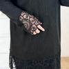 Plus Size Lace Base Layer Mid-Length Shirt for Women - Slimming & Loose Fit