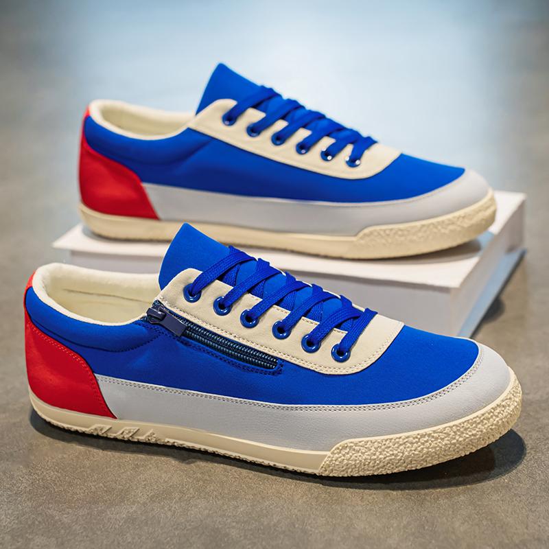 Fashion Retro Multi Color Mens Canvas Shoes Low Cut Versatile Man Vulcanization Shoe Fashion Breathable Flat Skateboard Casual Shoes