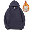 Men's Heavyweight Iron Gray Fleece Hoodie - Warm, Loose Fit for Autumn/Winter