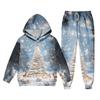 Kids Christmas Print Hoodie Set - Children's Hooded Pullover Top for Boys and Girls