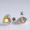 Kolczyki sztyfty Moissanite dla kobiet oryginalne 925 srebro z różowym żółtym kolorem damskie diamentowe kolczyki prezent zaręczynowy
