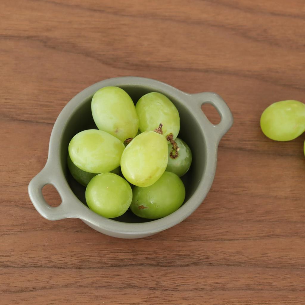 Kamoshika Douguten Mini Cocottes, Heat-Resistant Ceramic, Set of 2 with Lids, Banko Ware, Made in Japan (Gray)