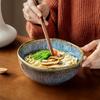 Yunmeng Kiln Becomes 6.5-Inch Special-Shaped Noodle Bowl Ceramic Fruit Bowl High-End Restaurant Specialty Tableware Export