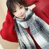 Sciarpa a Quadri Invernale da Donna, Stile Giapponese-Coreano Carino, Versatile Scaldacollo Caldo a Sciarpa