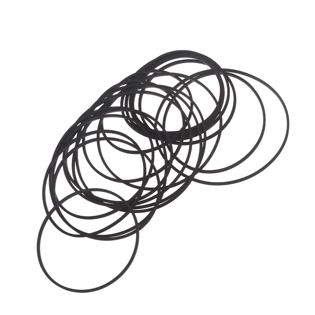 Rubber Drive Belts for and Video Players 20pcs Set Sturdy and Stable Mixed Size 75-100mm Width 1.2mm