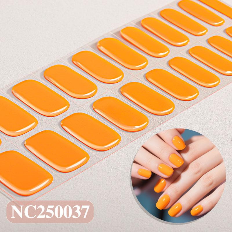 Hot Sell Custom Logo HEMA-Free Gel Polish Nail Stickers New Solid Color Styles Semi Cured Gel Nail Wraps 20 Gel Nail Strips