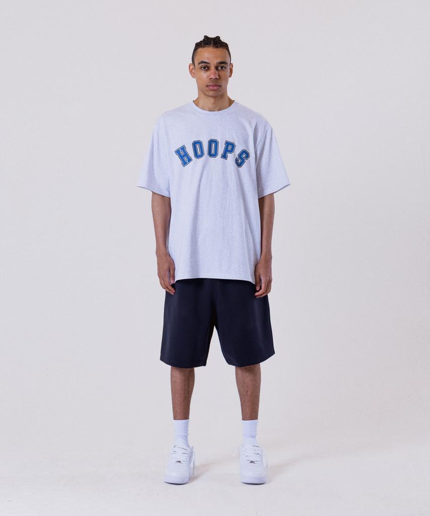 ALL DAY HOOPS Varsity Logo Oversized Short Sleeve T-Shirt Melange White
