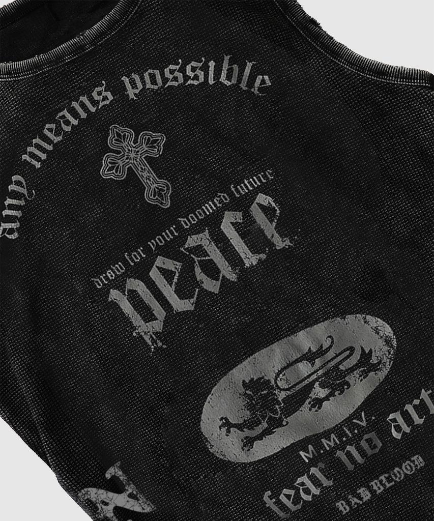 BADBLOOD Peace Not War Tank - Dusty Black