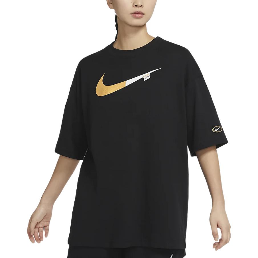 Nike T-shirt Casual Larga Sportiva con Maniche Dritti e Spalle Cadenti Top da Donna Nero DX6291-010
