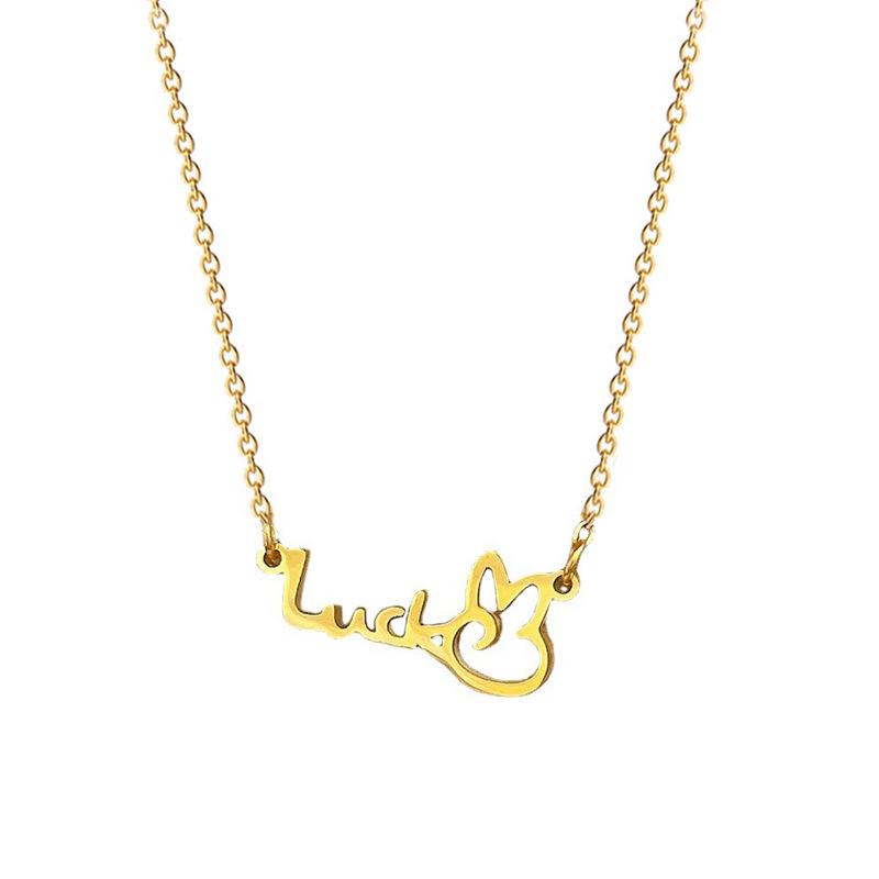 Popular Element Personality Minimalist Wind Furnace Real Gold Necklace Female Collarbone Chain