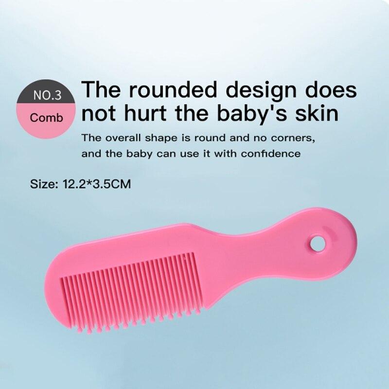 8Pcs Set Newborn Baby Care Kit Hair Brush Nail Clipper Baby Health Kits Infant Thermometer Grooming Brush Kit