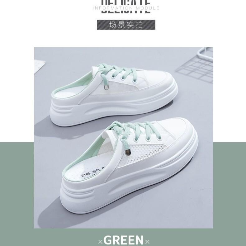 Little white shoes women's 2025 new summer versatile one-pedal outer wear fashionable, comfortable and wear-resistant niche women's shoes