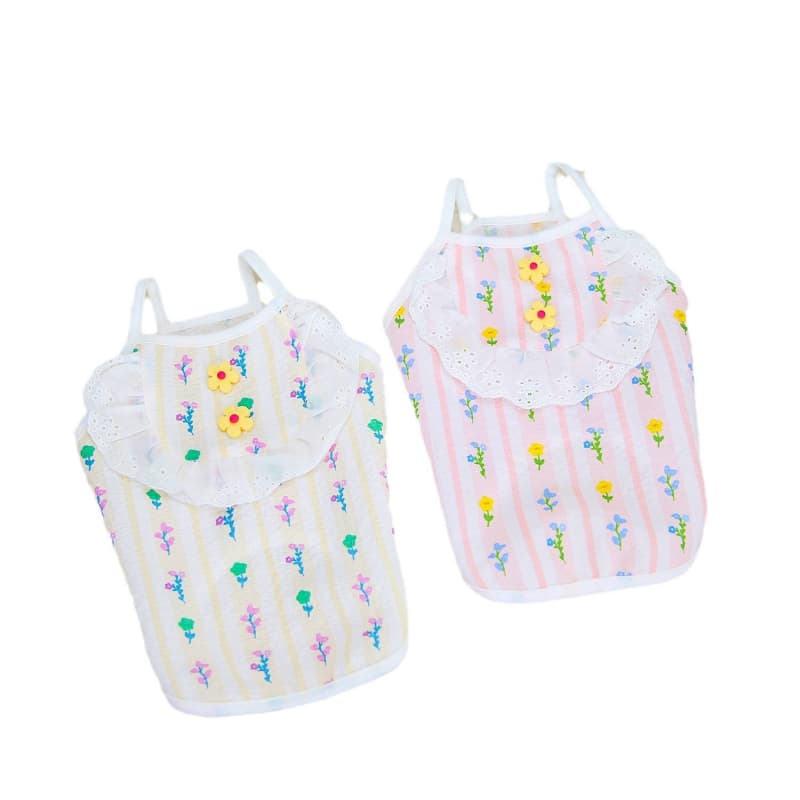 Cat Clothes Camisole Fashion Pastoral Style Dog Clothes Princess Sling Puppy Clothes