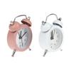 Mini Retro Twin Bell Alarm Clock Simple Desktop Wake Up Clock Small Desk Clock For Students Bedroom Office Home Table Decor
