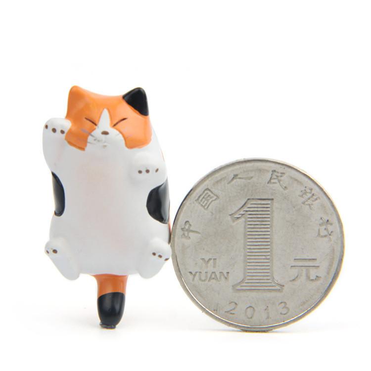 Niedliches Cartoon Schlafendes Dickes Katze Mini Modell Ornamente Set Dekoration Zubehör Für Küchenorganisator Und Geschenk