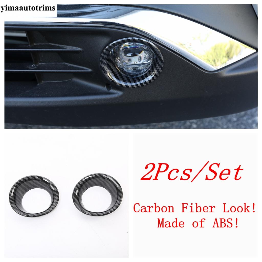 For Toyota Venza / Harrier  - 2024 Front Fog Light Lamp Ring Eyebrow Eyelid Cover Trim ABS Black / Carbon Fiber Accessories