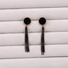 Retro Black Chain Tassel Earrings: Bold, Niche Design for Women