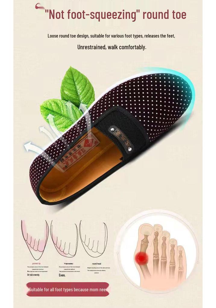 Women's Spring & Autumn Flat Cloth Shoes - Casual, Comfortable, Suitable for Middle-Aged & Elderly Women