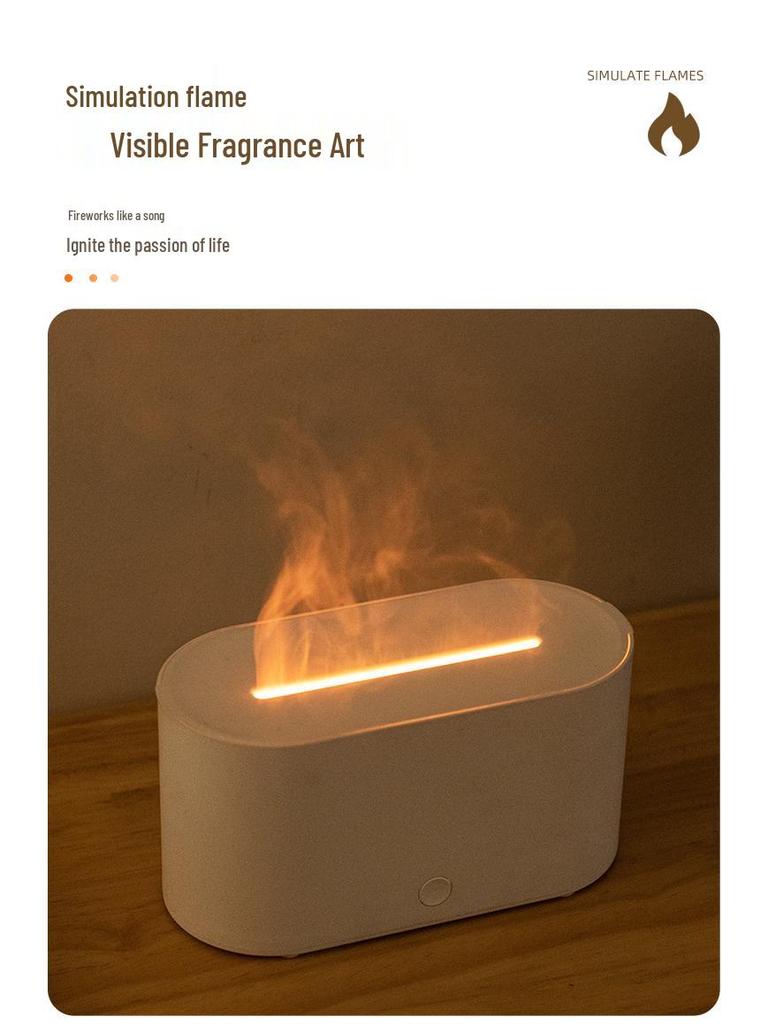 New Ultrasonic Aroma Diffuser with Seven-Color Flame Light for Home and Office