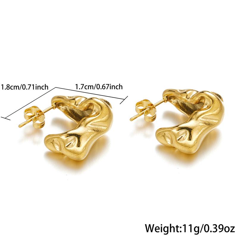 Atoztide Fashion Hollow Bamboo Hoop Earrings for Women Stainless Steel Jewelry Beads Ear Loop Threaded Earrings Mothers Day Gift