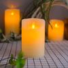 3 Pcs LED Pillar Candles with Remote Realistic Flickering Flameless Candles Home Decoration with White Warm Yellow