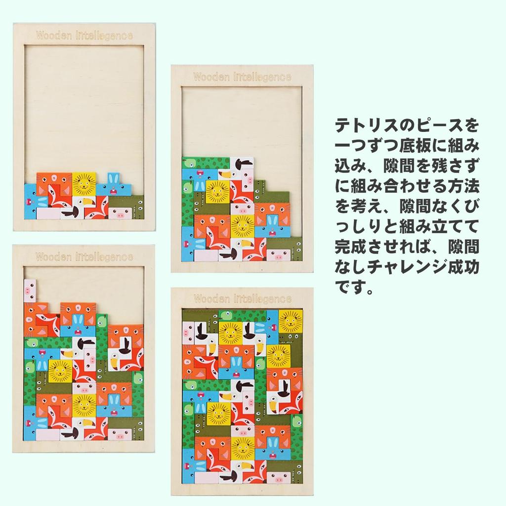 Tetris Jigsaw Puzzle Building Blocks Montessori Educational Toy Wooden Puzzle 3D Puzzle Brain Training Memory Training Spatial Reasoning Creativity