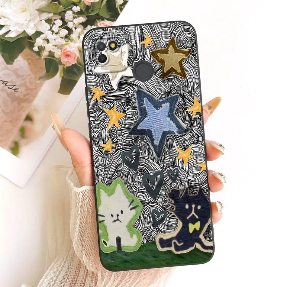 For Tecno Pop 4 LTE / Pop 4 Air Cute Cat Flower Cartoon Phone Case For Tecno Pop4 Lte 4Air Shockproof Soft Silicone Bumpers