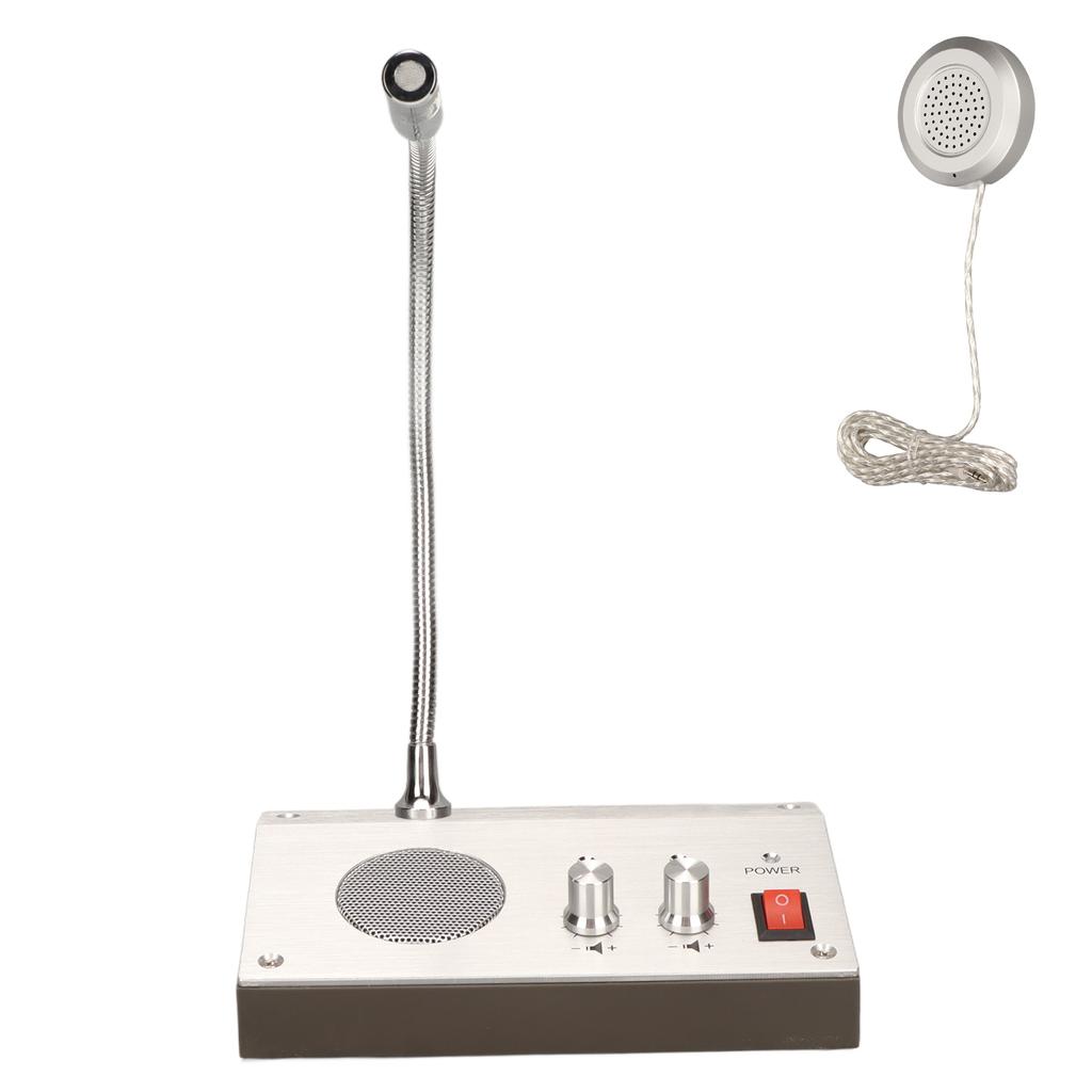 Fönsterhögtalarsystem Silver Dubbelriktat Automatisk styrning Rent ljud Intercomsystem för Bank