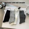 Comfortable Daily Wear Socks Women Crew Socks Ribbed Knit for Autumn Winter Minimalist Solid Non Slip Fitness Color Soft Breathable Stretchy Casual