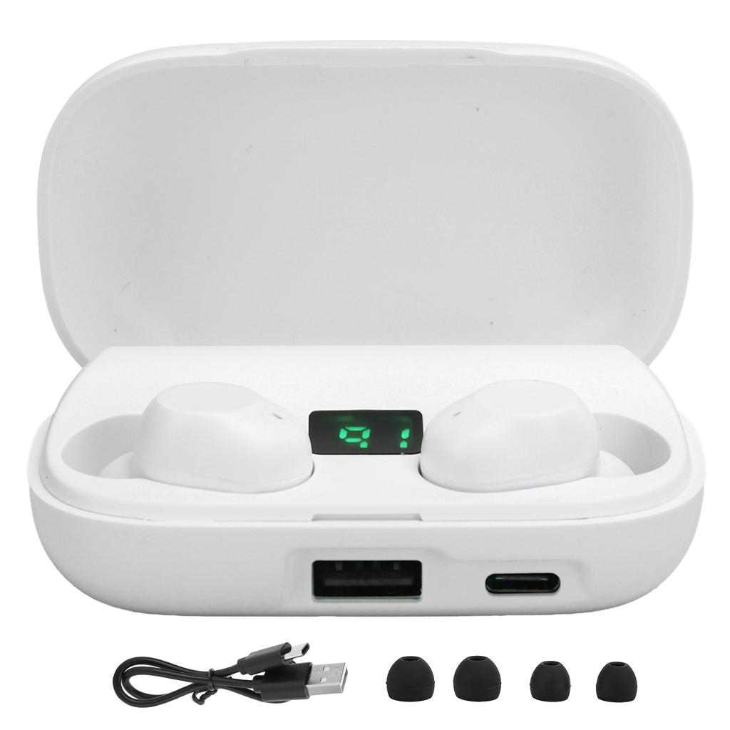 CV‑10 TWS Drahtloses Binaurales Stereo-Bluetooth-Headset HiFi-Kopfhörer Ohrhörer für Musik SportWeiß