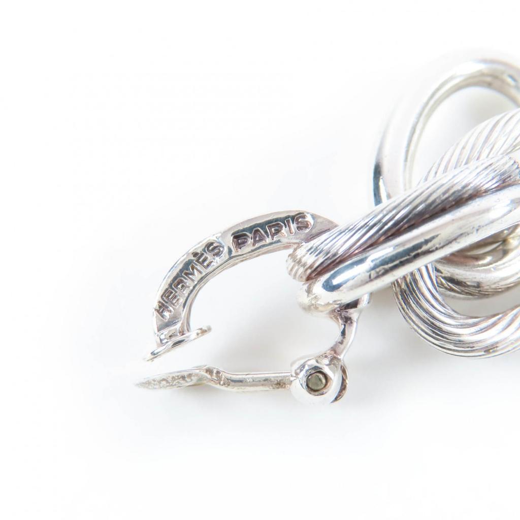 Great HERMES Earring Destrier Earrings Silver 925 Women Used