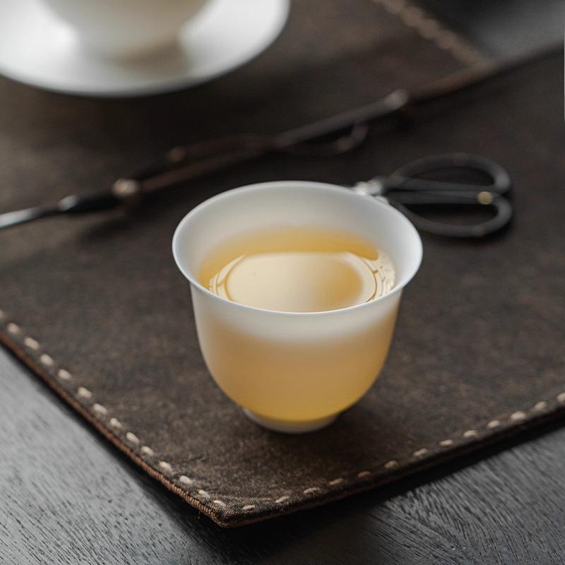 Master Cup and Aroma Scent Cup Set Ultra Thin Plain Fired White Porcelain Chinese Style Ceramic Tea Ware for Gongfu Tea Ceremony