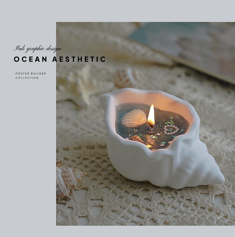 Romantic Conch Seashell Scented Candle Set – Smokeless, Niche Gift with Creative Fragrance